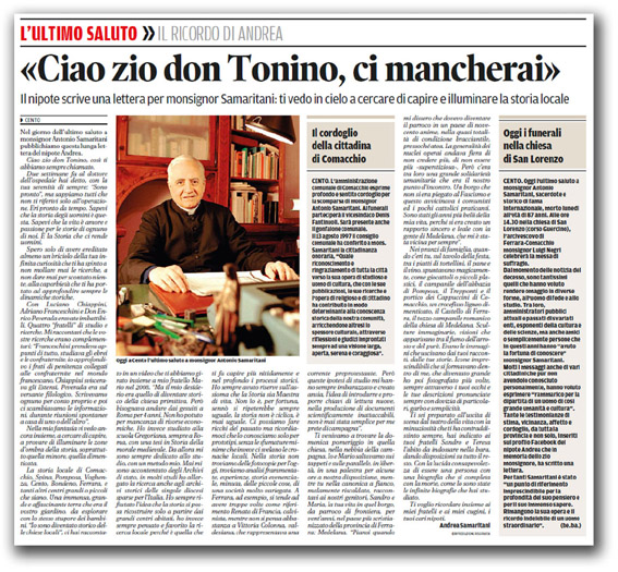 La Nuova 21 novembre 2013 Don Tonino